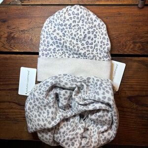 Autumn Cashmere  leopard print hat and snood
